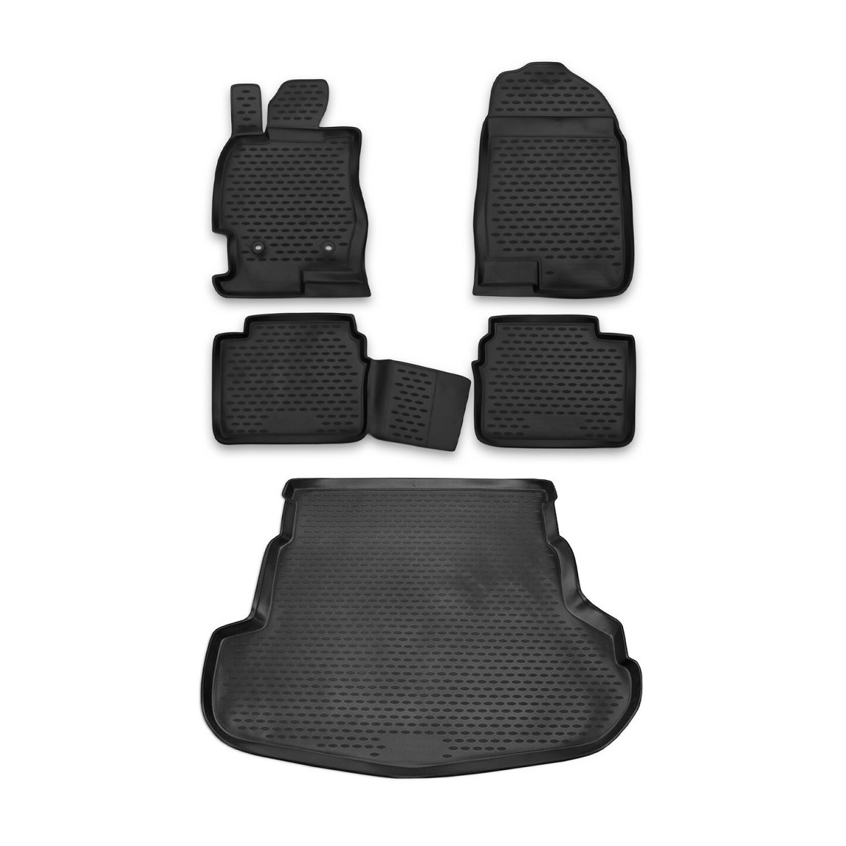 Mazda 6 Floor-Trunk Mats - Omac - 3D - Black - '09-'13